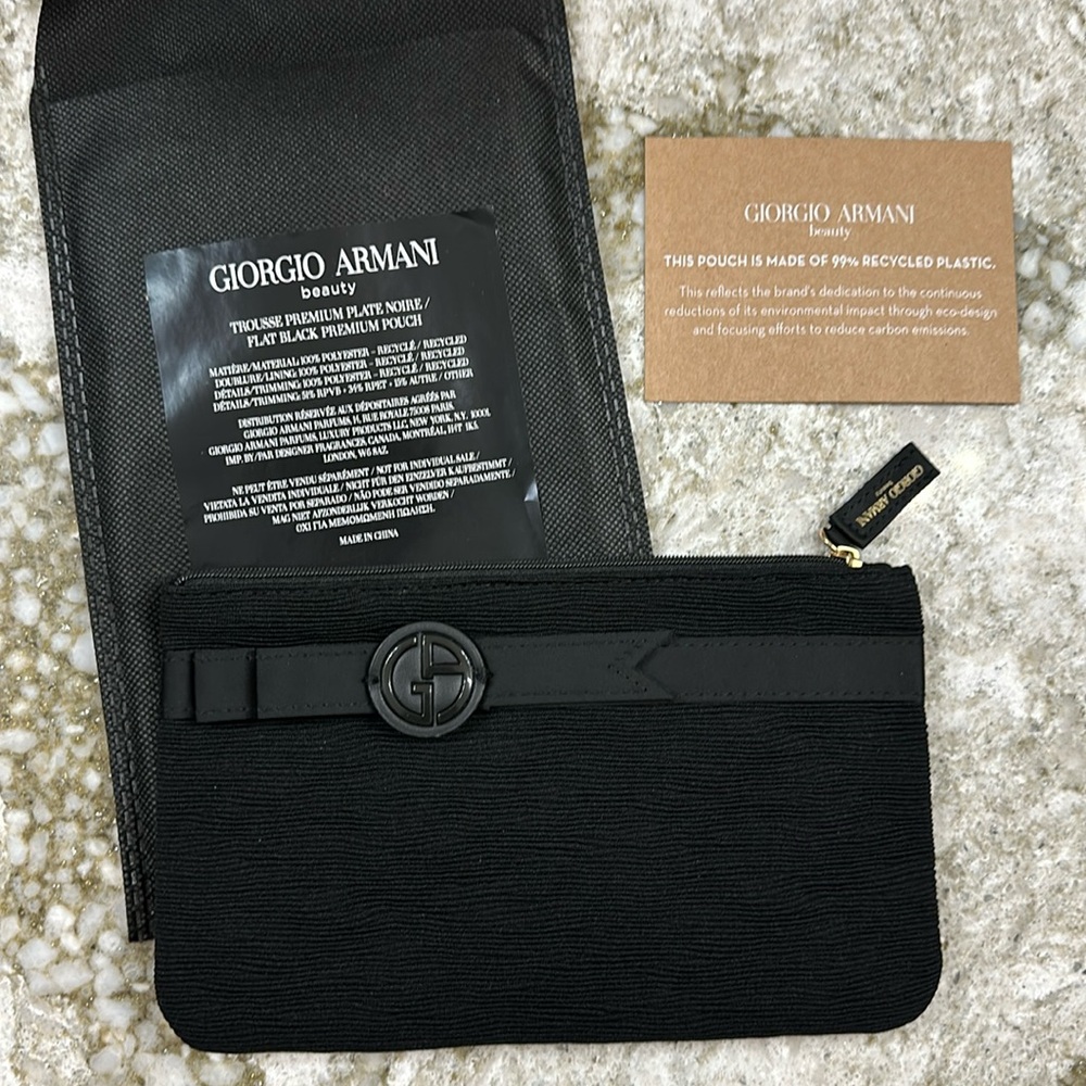 Giorgio Armani Beauty Black NWT Cosmetic Bag